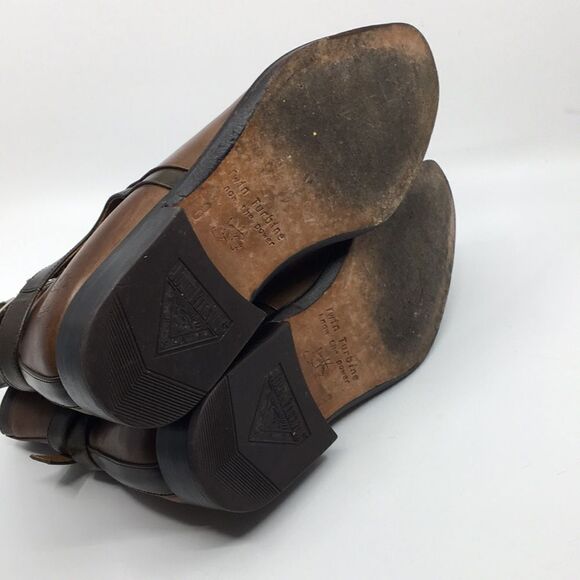 John Fluevog Twin Turbine 328 Newbury St Two Tone Brown Ankle Boots Sz 8 - Picture 12 of 17